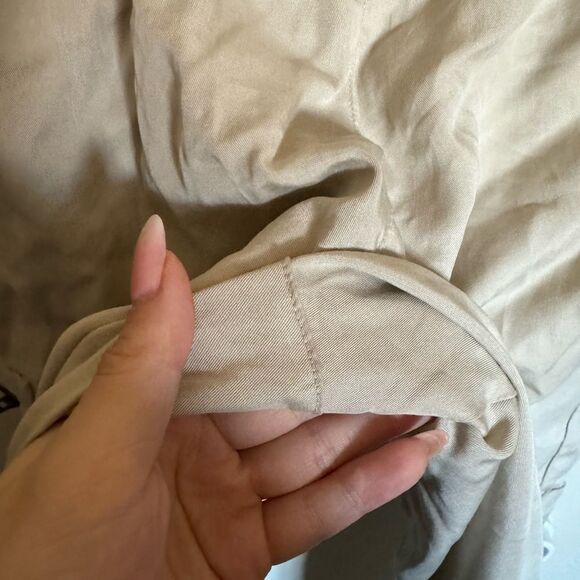 Banana Republic Cargo Satin Joggers Sz Small Petite NEW Tan Color - Picture 5 of 7